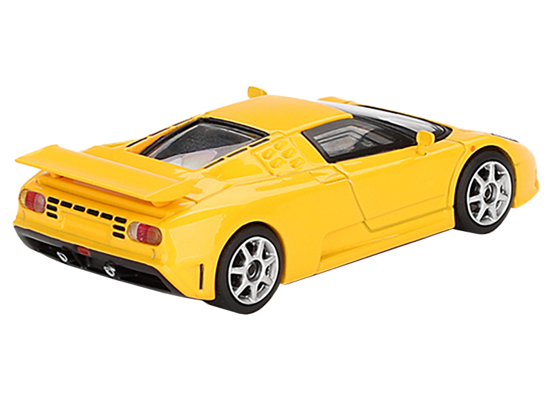 Bugatti EB110 Super Sport Giallo Bugatti Yellow Limited Edition 1/64 Diecast Model Car by Mini GT from the Bugatti store collection.