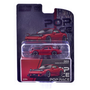 Mazda RX-7 Widebody RHD (Right Hand Drive) Red Metallic with Carbon Hood "Enigma Exclusive Edition" 1/64 Diecast Model Car by Pop Race Sports Car Racing Model Cars by Diecast Mania