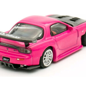 Mazda RX-7 Widebody RHD (Right Hand Drive) Pink with Carbon Hood "Indonesia Diecast Expo 2024 Exclusive" 1/64 Diecast Model Car by Pop Race from the Sports Car Racing Model Cars store collection.
