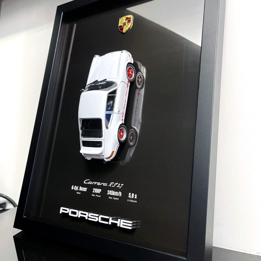 Porsche 911 Carrera RS 2.7 1:24 Handmade Framed Artwork Automotive