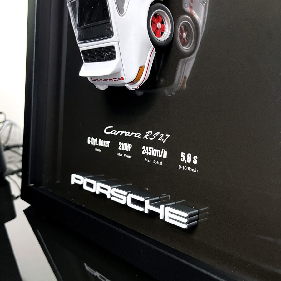 Porsche 911 Carrera RS 2.7 1:24 Handmade Framed Artwork Automotive