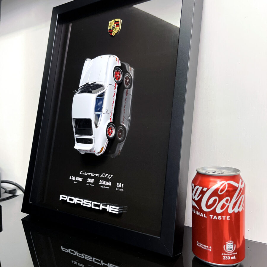 Porsche 911 Carrera RS 2.7 1:24 Handmade Framed Artwork Automotive