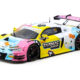 Audi R8 LMS GT3 Evo II #50 Adderly Fong "Macau GP Cup - Hello Kitty 50th Anniversary" "FIA GT World Cup" (2023) with Cards "Hobby43" Series 1/43 Diecast Model Car by Tarmac Works Audi R8 LMS GT3 Evo II #50 Adderly Fong "Macau GP Cup - Hello Kitty 50th Anniversary" "FIA GT World Cup" (2023) with Cards "Hobby43" Series 1/43 Diecast Model Car by Tarmac Works