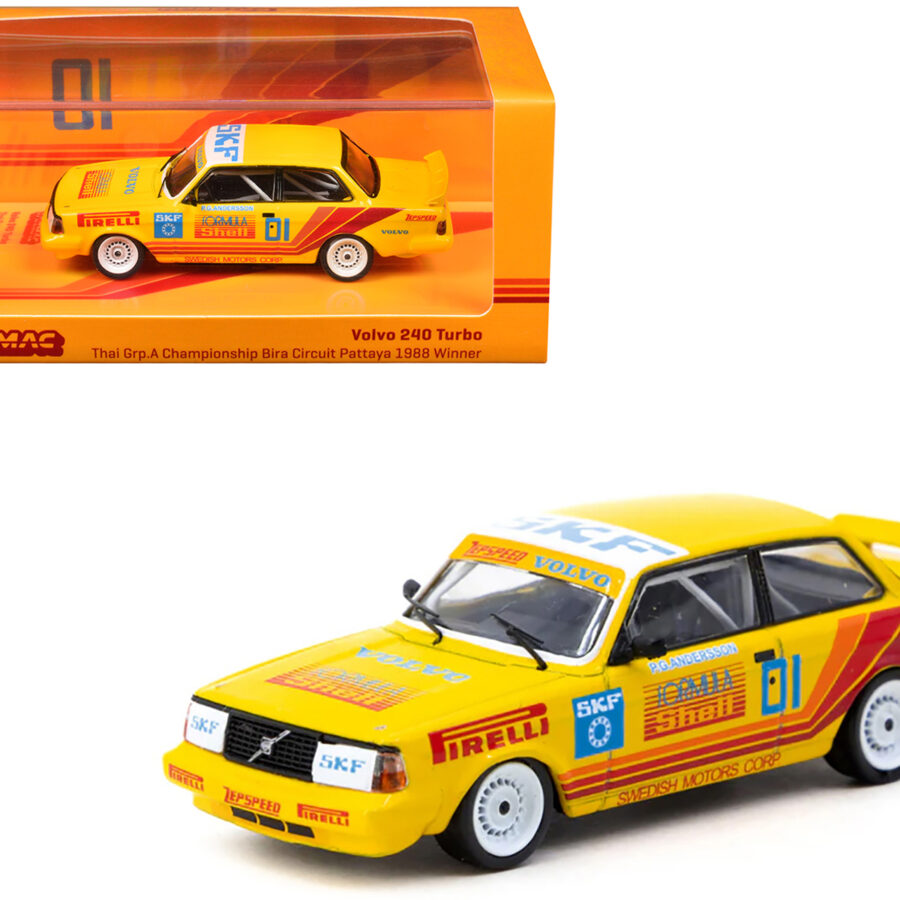 Volvo 240 Turbo #01 Per-Gunnar Andersson Winner "Thai Group A Championship Bira Circuit Pattaya" (1988) "Hobby64" Series 1/64 Diecast Model Car by Tarmac Works Automotive