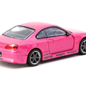 Nissan Silvia (S15) Vertex RHD (Right Hand Drive) Pink Metallic "Global64" Series 1/64 Diecast Model by Tarmac Works  by Diecast Mania