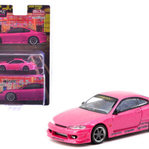 Nissan Silvia (S15) Vertex RHD (Right Hand Drive) Pink Metallic "Global64" Series 1/64 Diecast Model by Tarmac Works  by Diecast Mania