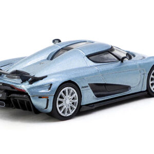 Koenigsegg Regera Light Blue Metallic "Global64" Series 1/64 Diecast Model by Tarmac Works Koenigsegg by Diecast Mania