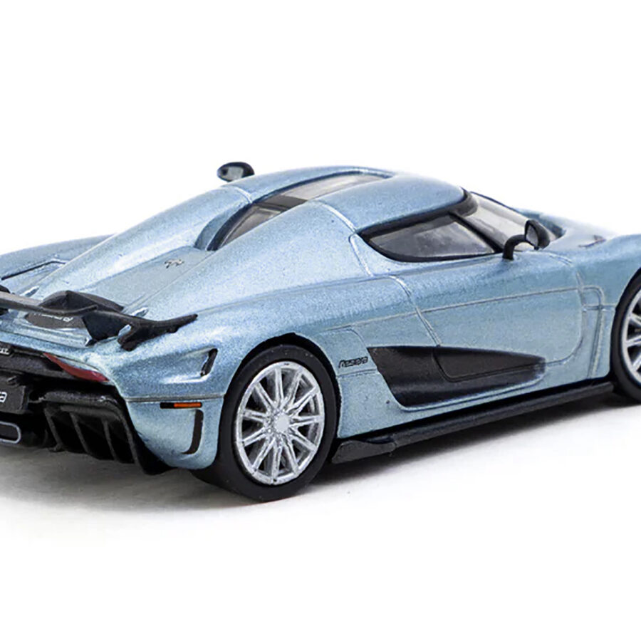 Koenigsegg Regera Light Blue Metallic "Global64" Series 1/64 Diecast Model by Tarmac Works from the Koenigsegg store collection.