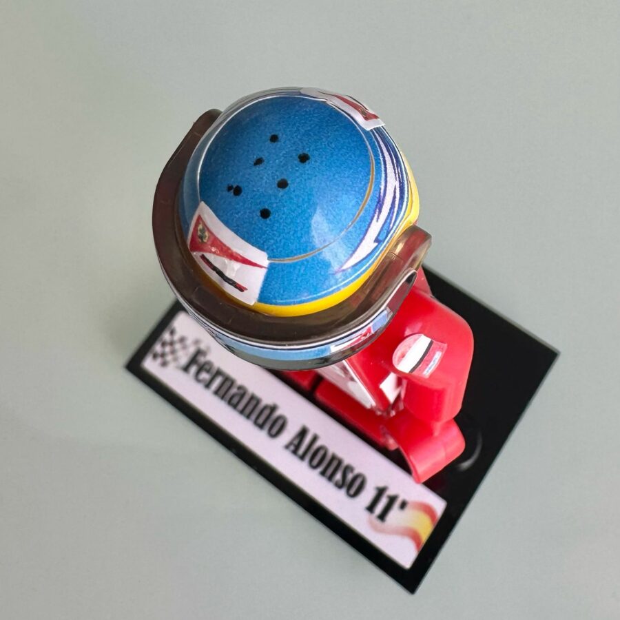 Fernando Alonso 2011 Ferrari F1 formula 1 F1 grand prix pilota figura driver Super suit and super helmet in minifigure Charles Leclerc