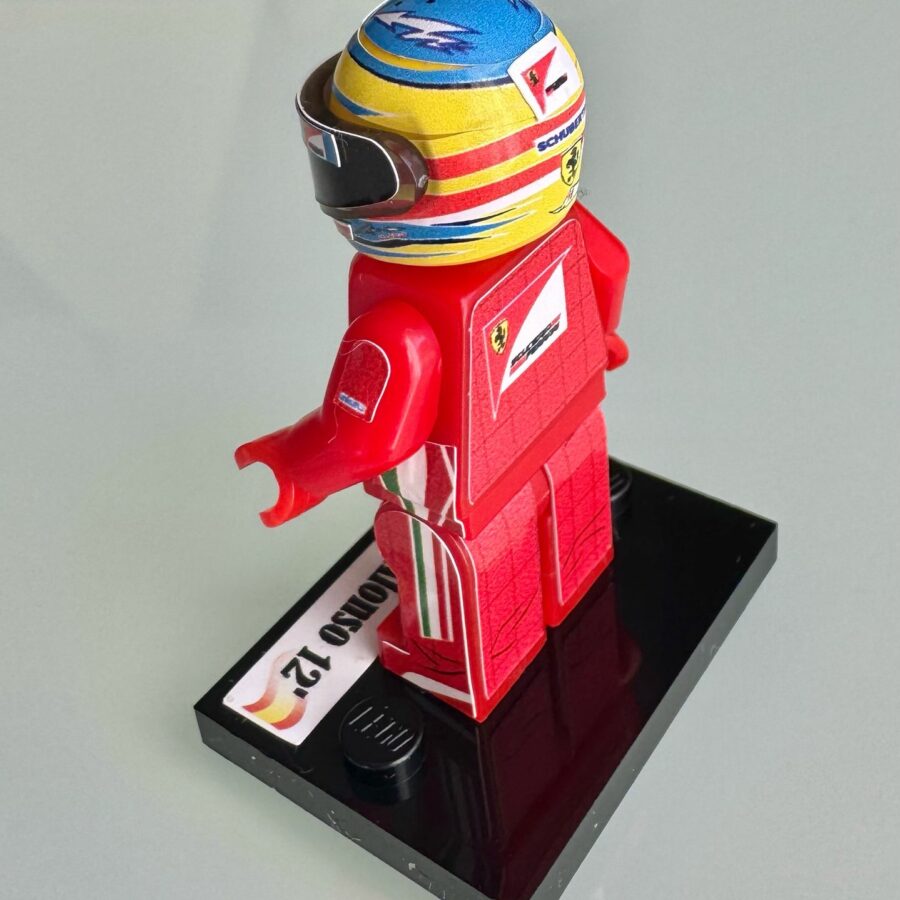 Fernando Alonso 2012 Ferrari F1 formula 1 F1 grand prix pilota figura driver Super suit and super helmet in minifigure Formula 1 Memorabilia