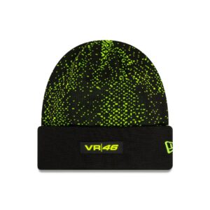 2025 VR46 Halftone Cuff Beanie Adults - Black Neon Yellow MotoGP Clothing & Merchandise by XeroBlu