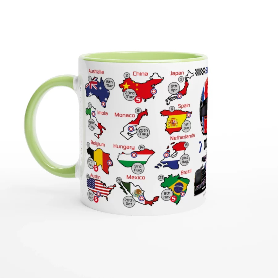 Jack Doohan's 2025 Formula 1 Helmet and Car High Quality Calendar Mug Alpine F1 Team