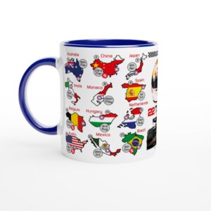 Yuki Tsunoda's 2025 Formula 1 Helmet and Car High Quality Calendar Mug  by Billeresque