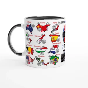 Jack Doohan's 2025 Formula 1 Helmet and Car High Quality Calendar Mug from the Alpine F1 Team store collection.