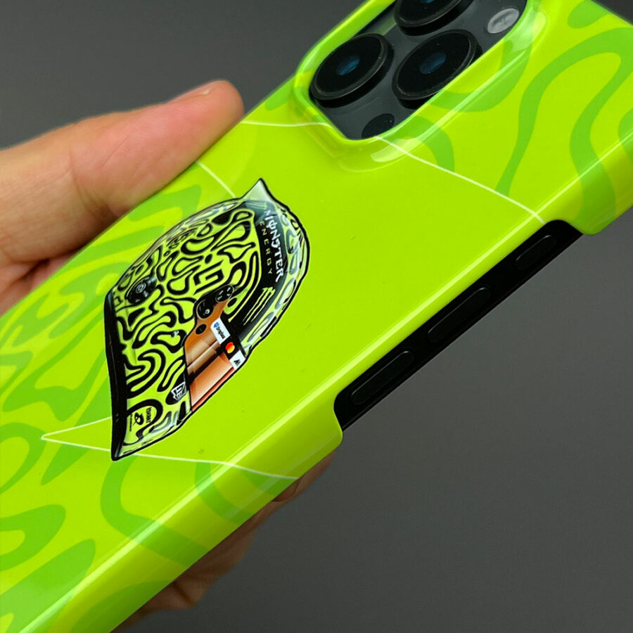 Lando Norris 2025 Helmet Livery Phone Case – LN04 Edition, McLaren F1 Racing Fan Merchandise Bahrain GP - Sakhir Track Art