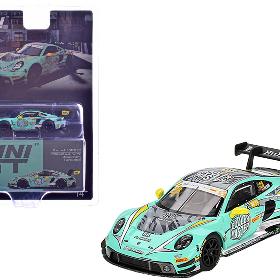 Porsche 911 GT3 R #28 Thomas Preining "HubAuto Racing" "FIA GT World Cup 70th Macau Grand Prix" (2023) Limited Edition 1/64 Diecast Model Car by Mini GT Automotive
