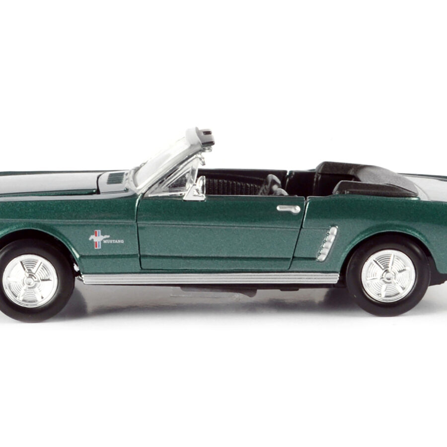 1964 1/2 Ford Mustang Convertible Green Metallic 1/24 Diecast Model Car by Motormax Automotive