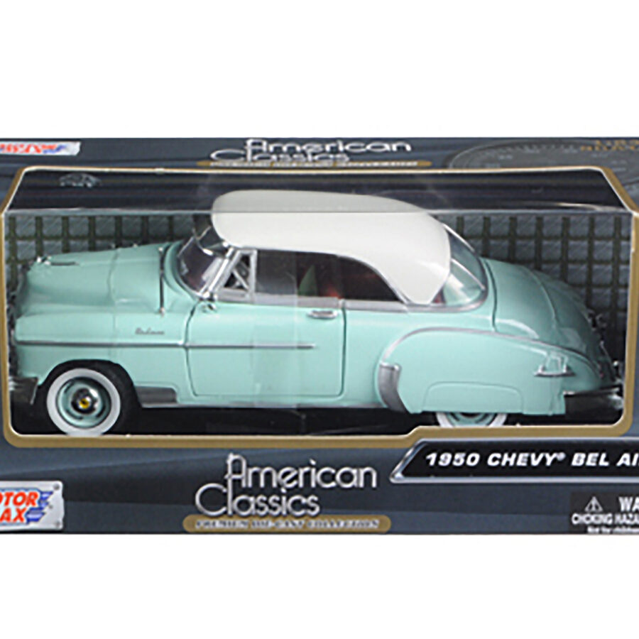 1950 Chevrolet Bel Air Green with Cream Top 1/24 Diecast Model Car by Motormax Automotive