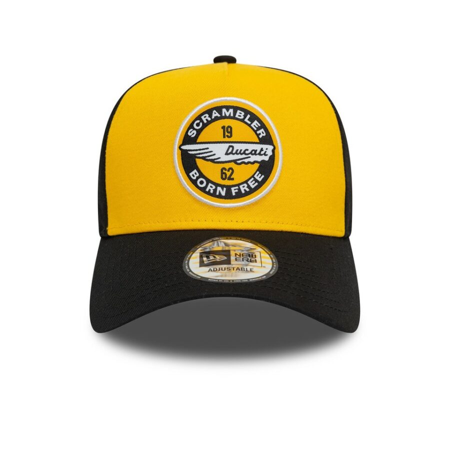 2025 Ducati Scrambler Patch Trucker Cap Adults - Amber/Black from the Sports Car Racing Caps store collection.