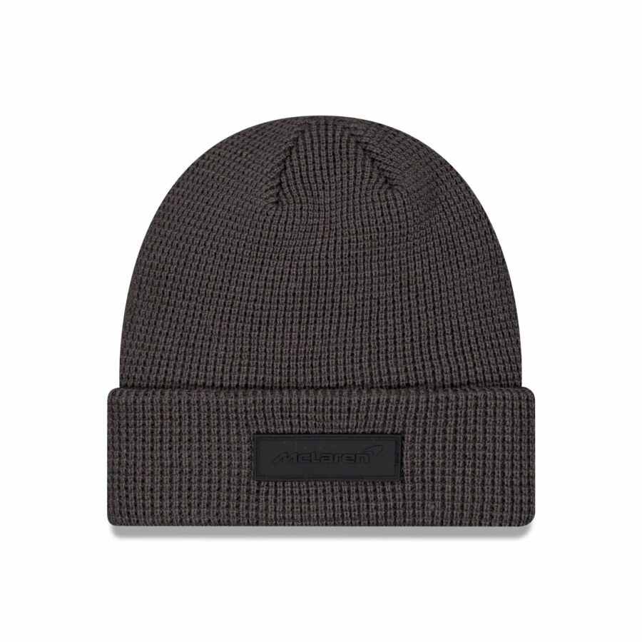2025 McLaren Automotive Waffle Cuff Knit Beanie Adults - Dark Grey F1 Caps