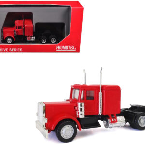 Peterbilt Long Tractor Red 1/87 (HO) Plastic Model Car by Promotex Sports Car Racing Collectibles by Diecast Mania