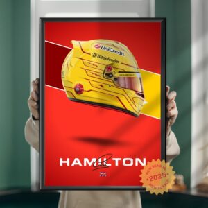 Lewis Hamilton 2025 Helmet Poster, F1, Formula 1, Ferrari, F1 Merch, Poster, Print, Wall Art, Scuderia Ferrari  by Laurel Wreath Studios
