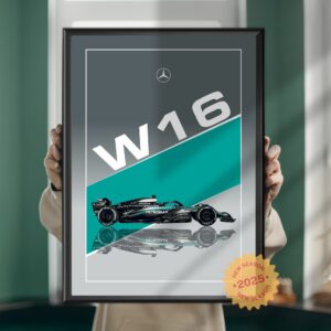 Mercedes W16 Poster, Formula 1, Ferrari, Mercedes, Wall Art, Formula 1 Poster, F1 Merch, Poster, F1, Print from the Mercedes AMG Petronas F1 store collection.