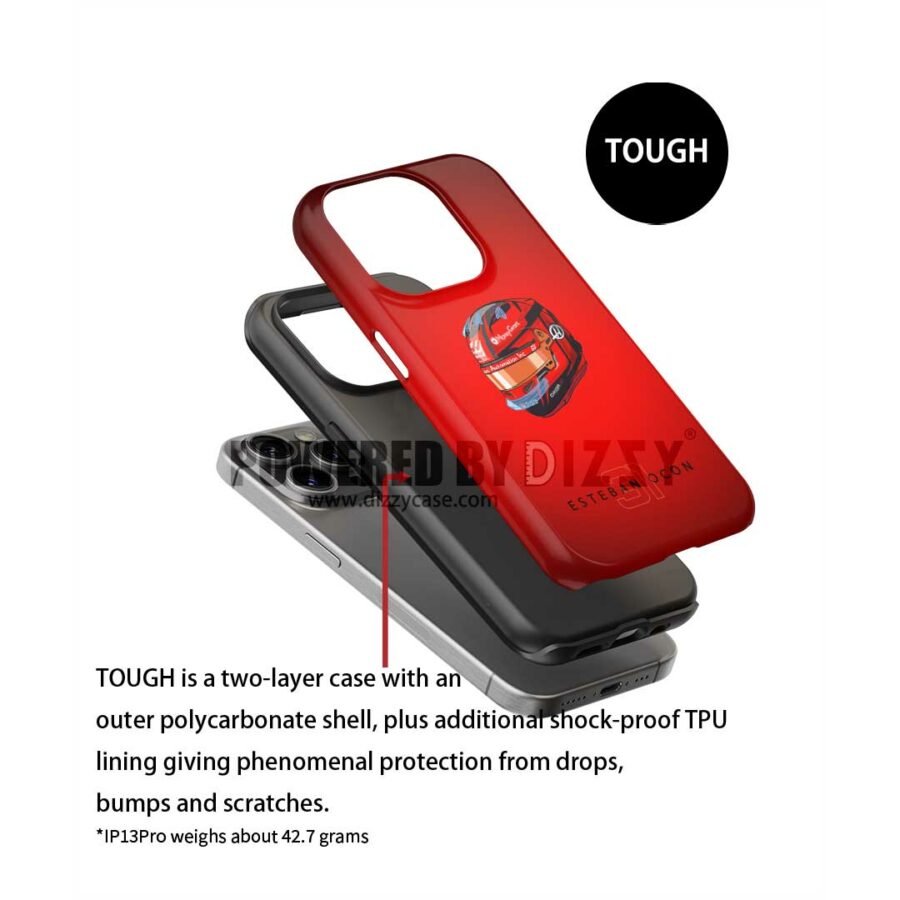 Esteban Ocon 2025 Helmet Phone Case – Red Haas F1 Driver Edition – Motorsport Gear by DIZZYCASE BMW