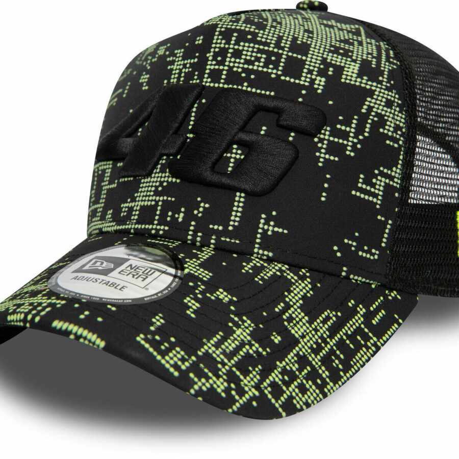 2024 Valentino Rossi VR46 Glitch Trucker Cap from the MotoGP Memorabilia store collection.