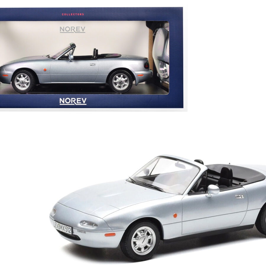 1991 Mazda MX-5 Convertible Silver Metallic 1/18 Diecast Model Car by Norev Automotive