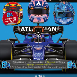 Alexander Albon 2025 Williams Formula 1 Car. Very High Quality Illustration McLaren Automotive by Billeresque