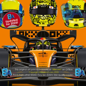 Lando Norris 2025 McLaren Formula 1 Car. Very High Quality Illustration McLaren Automotive by Billeresque
