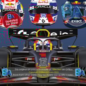 Max Verstappen 2025 Red Bull Formula 1 Car. Very High Quality Illustration In Blue (Orange also Available) McLaren Automotive by Billeresque