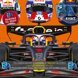 Max Verstappen 2025 Red Bull Formula 1 Car. Very High Quality Illustration In Orange (Blue also Available) McLaren Automotive by Billeresque
