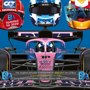 Pierre Gasly 2025 Alpine Formula 1 Car. Very High Quality Illustration McLaren Automotive by Billeresque