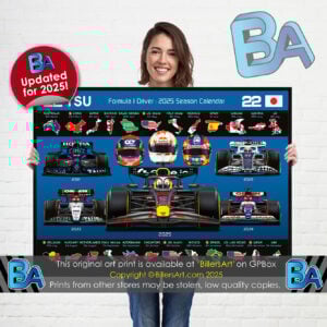 Yuki Tsunoda 2025 Red Bull Formula 1 Car. Very High Quality Illustration McLaren Automotive by Billeresque