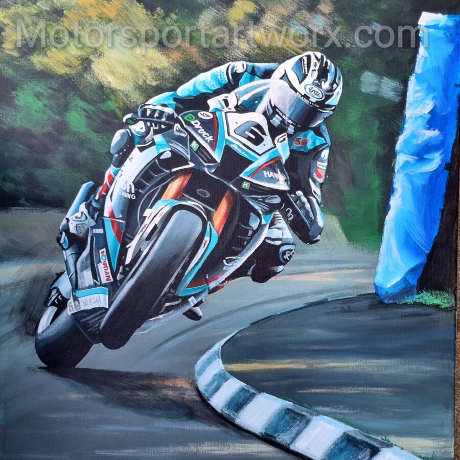 Michael Dunlop At The K Tree, Isle Of Man TT Limited Edition Print from the MotoGP Art store collection.