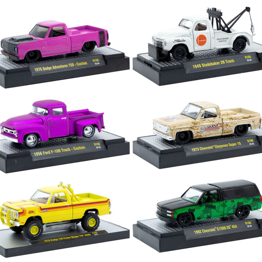 "Auto-Thentics" 6 piece Set Release 100 IN DISPLAY CASES Limited Edition 1/64 Diecast Model Cars by M2 Machines from the Sports Car Racing Model Cars store collection.