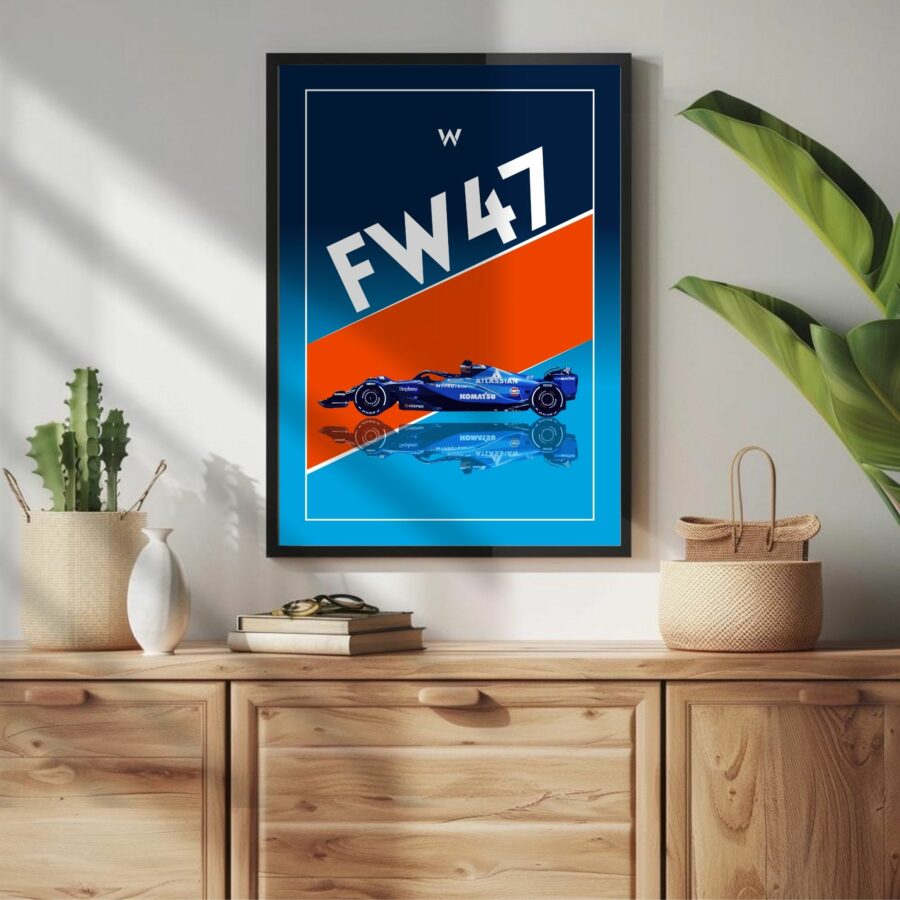 Williams FW47 Poster, Formula 1, Ferrari, Williams Racing, Wall Art, Formula 1 Poster, F1 Merch, Poster, F1, Print F1 Art