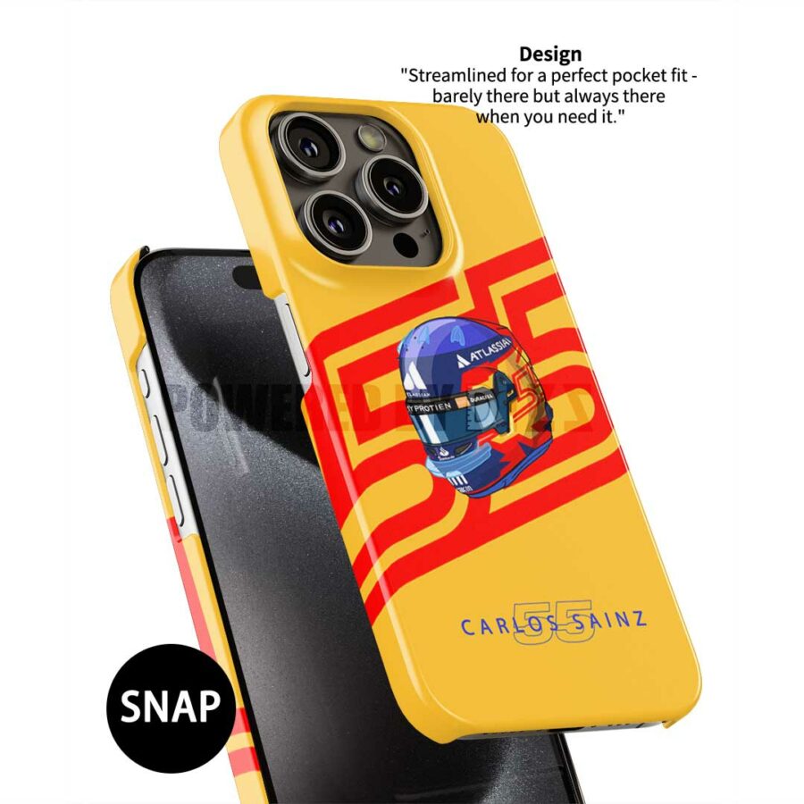 Carlos Sainz 2025 Helmet Phone Case – Bold Yellow Williams Tribute Design – F1 Gear by DIZZYCASE BMW
