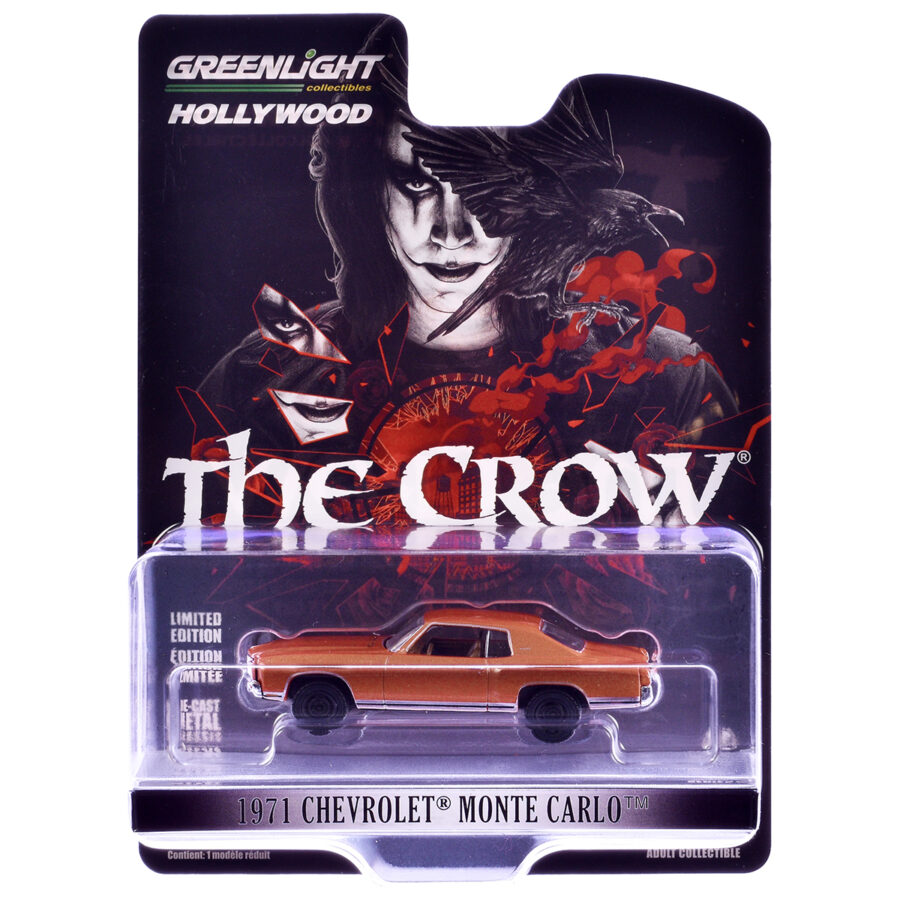 1971 Chevrolet Monte Carlo Orange Metallic "The Crow" (1994) Movie "Hollywood Series" Release 43 1/64 Diecast Model Car by Greenlight Automotive