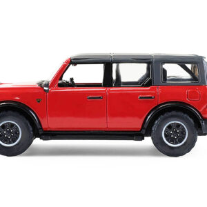 2024 Ford Bronco Badlands 4-Door Hot Pepper Red with Gray Top "Showroom Floor" Series 7 1/64 Diecast Model Car by Greenlight from the Ford store collection.