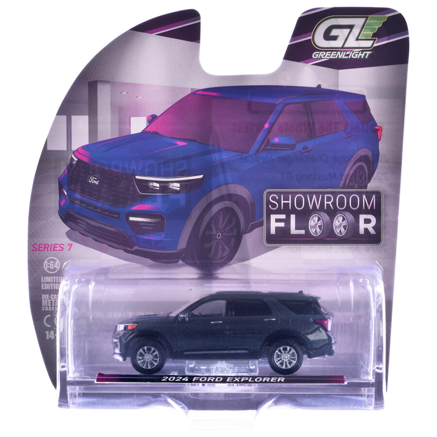 2024 Ford Explorer Stone Blue "Showroom Floor" Series 7 1/64 Diecast Model Car by Greenlight Automotive