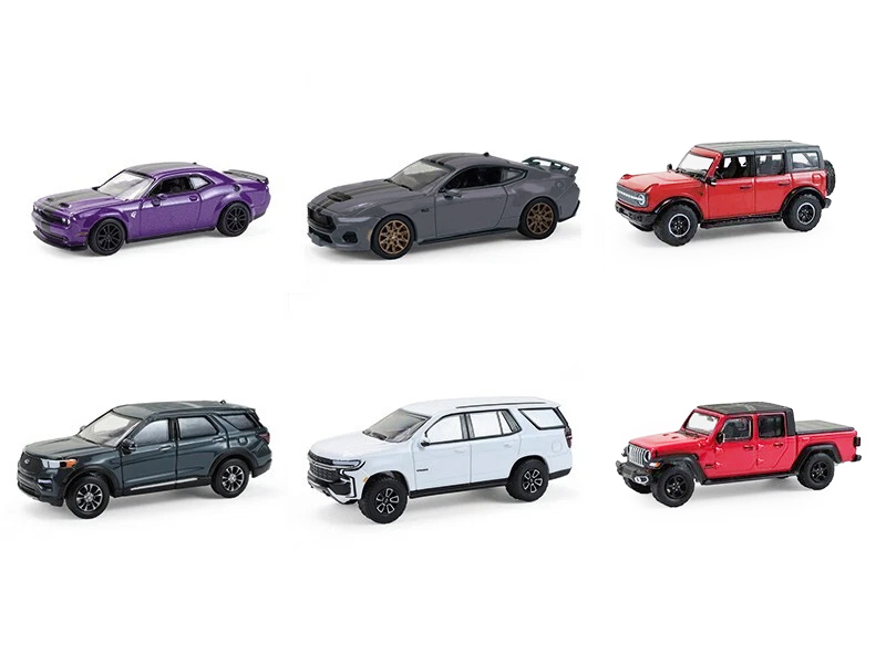 "Showroom Floor" Series 7 Set of 6 Cars 1/64 Diecast Model Cars by Greenlight Automotive