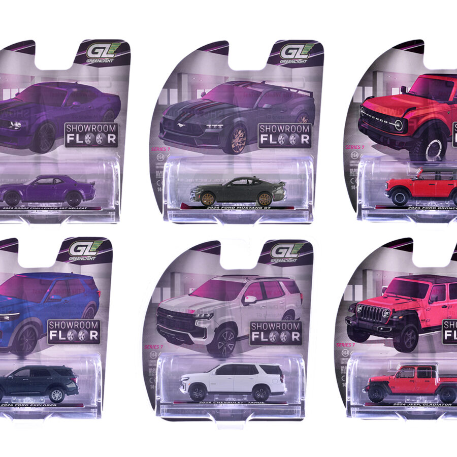"Showroom Floor" Series 7 Set of 6 Cars 1/64 Diecast Model Cars by Greenlight Automotive