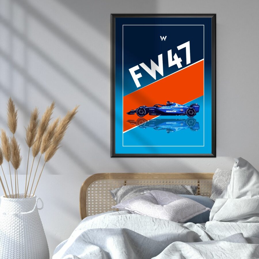 Williams FW47 Poster, Formula 1, Ferrari, Williams Racing, Wall Art, Formula 1 Poster, F1 Merch, Poster, F1, Print F1 Art