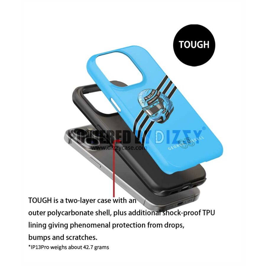 George Russell 2025 Helmet Phone Case – Light Blue Mercedes Tribute – Official F1 Design by DIZZYCASE F1 Jackets