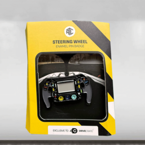 Across The Line F1 Steering Wheel Pin Badge from the F1 Official Merchandise store collection.