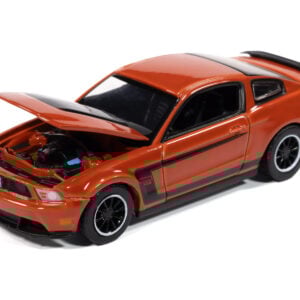2012 Ford Mustang Boss 302 Competition Orange with Black Accents "Modern Muscle" Series 1/64 Diecast Model Car by Auto World from the Ford store collection.