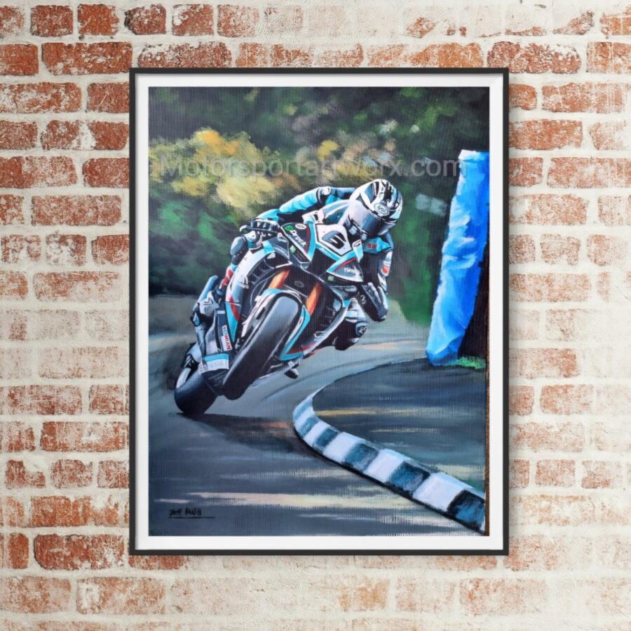 Michael Dunlop At The K Tree, Isle Of Man TT Limited Edition Print from the MotoGP Art store collection.